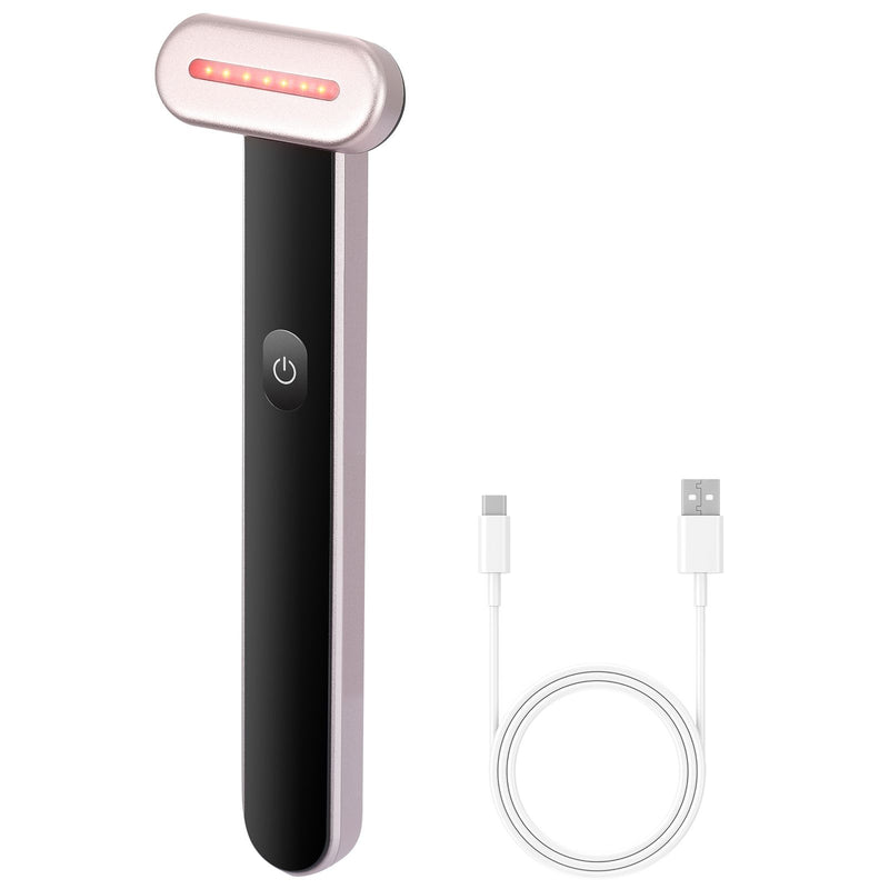 7-Color LED Red Light Therapy Wand for Face & Neck — Microcurrent Vibration + Heating Therapy